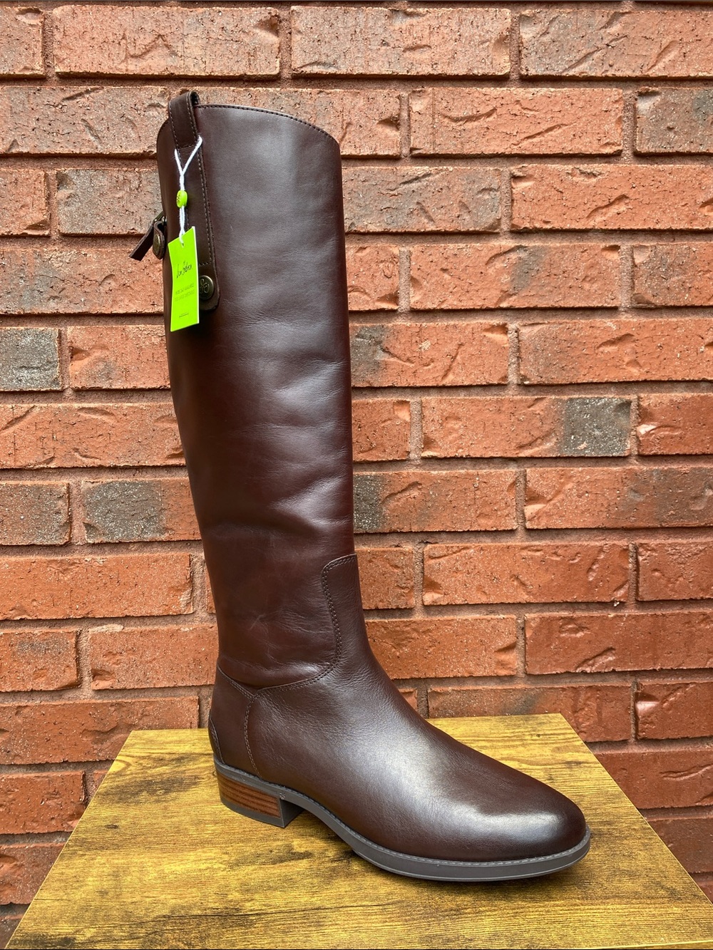 NWT Sam Edelman Brown Leather Knee-High Wide Calf Boot 9.5